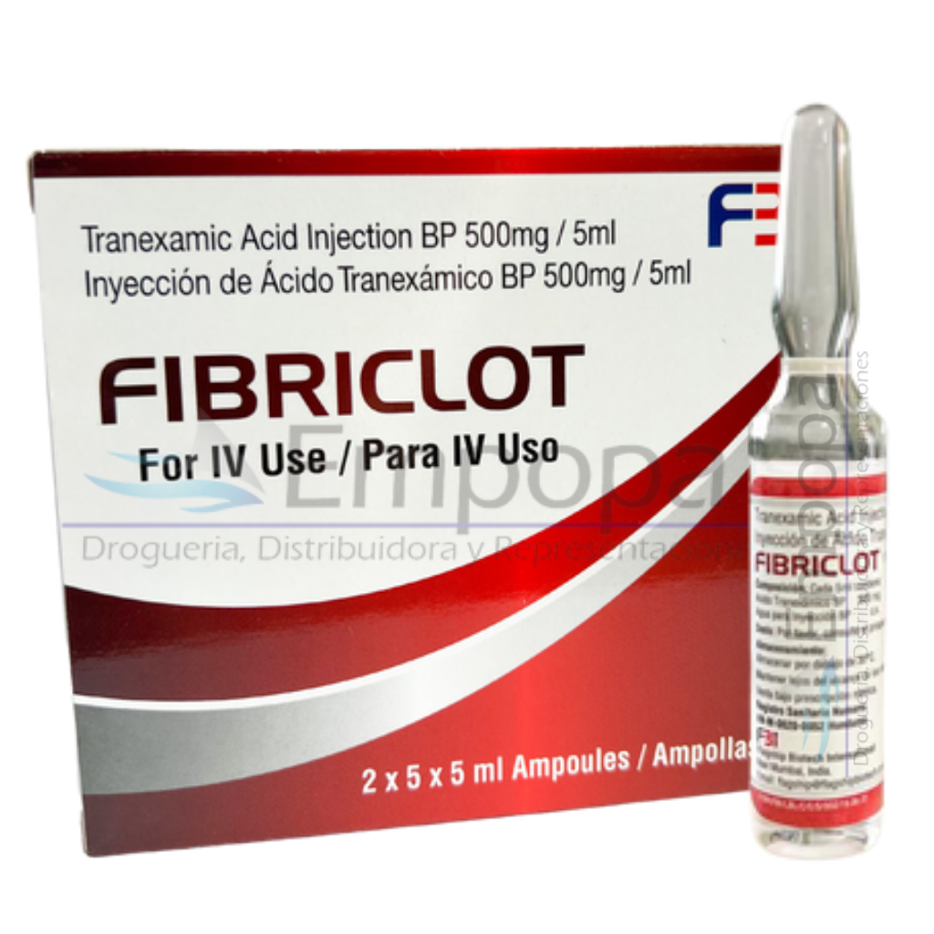 [MED-FIBRICLOT-500MG] FIBRICLOT 500 mg/5 mL (Ácido tranexámico) - Caja x 10 ampollas