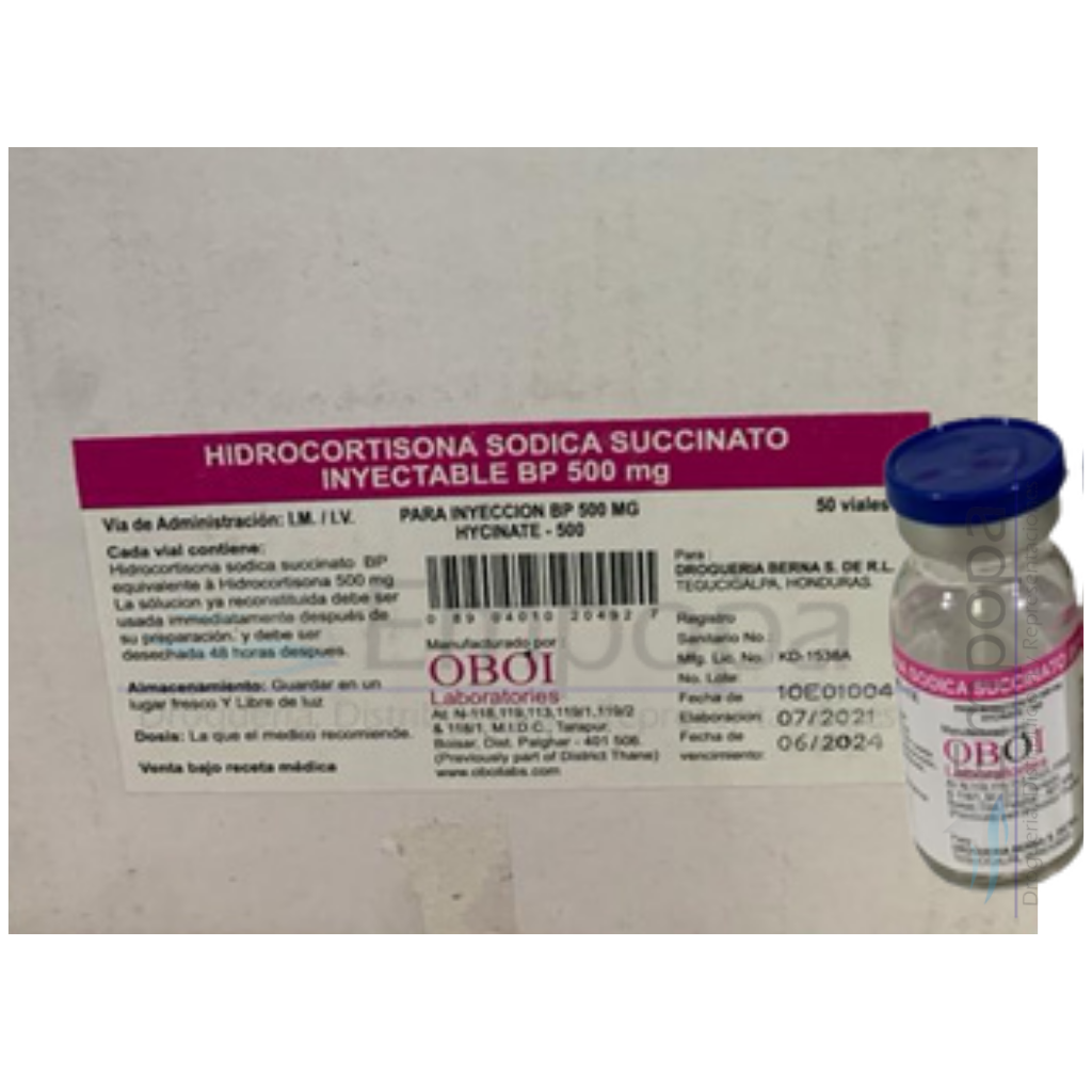 [MED-HIDROCORTISONA-500] HIDROCORTISONA 500 mg (succinato sódico) - Caja x 50 viales IM/IV
