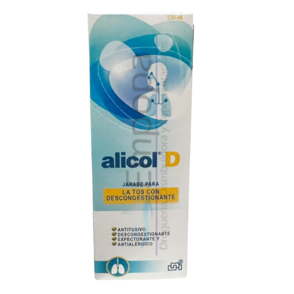 [UNI-001] ALICOL D (Guaifenesina/Fenilefrina/Clorfeniramina/Dextrometorfano) - Jarabe frasco 120 mL
