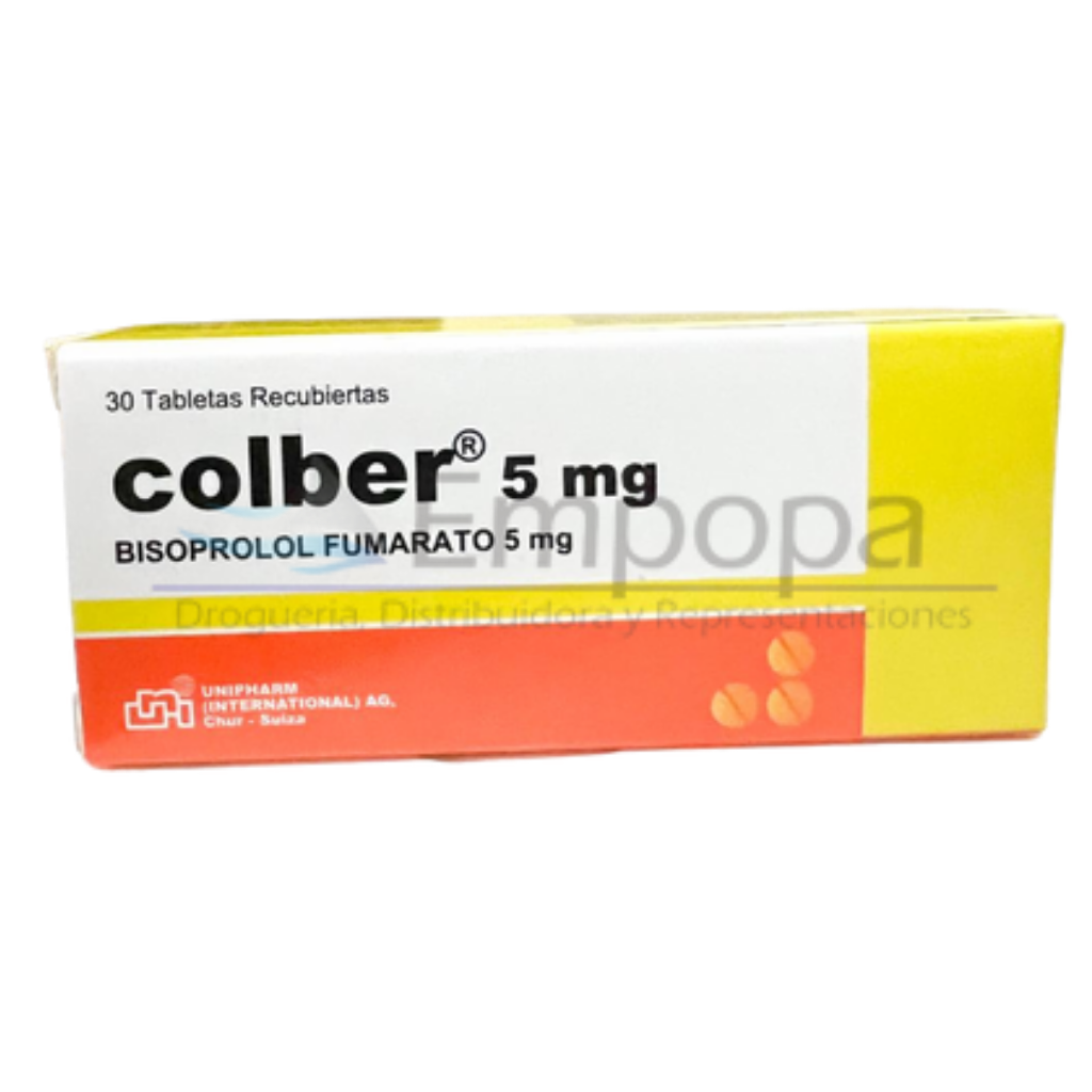 [UNI-010] COLBER 5 mg (Bisoprolol) - Caja x 30 tabletas