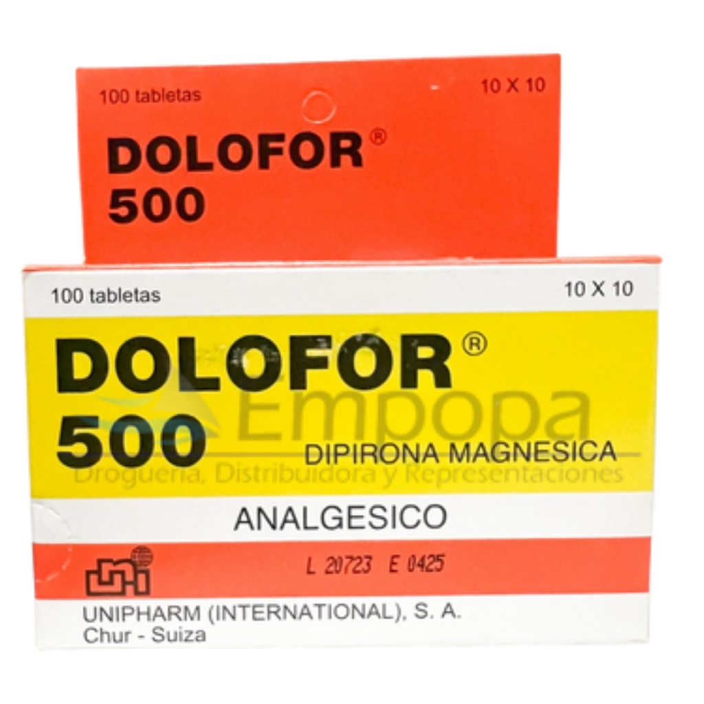 [UNI-016] DOLOFOR 500 mg (Dipirona magnésica) - Caja x 100 tabletas