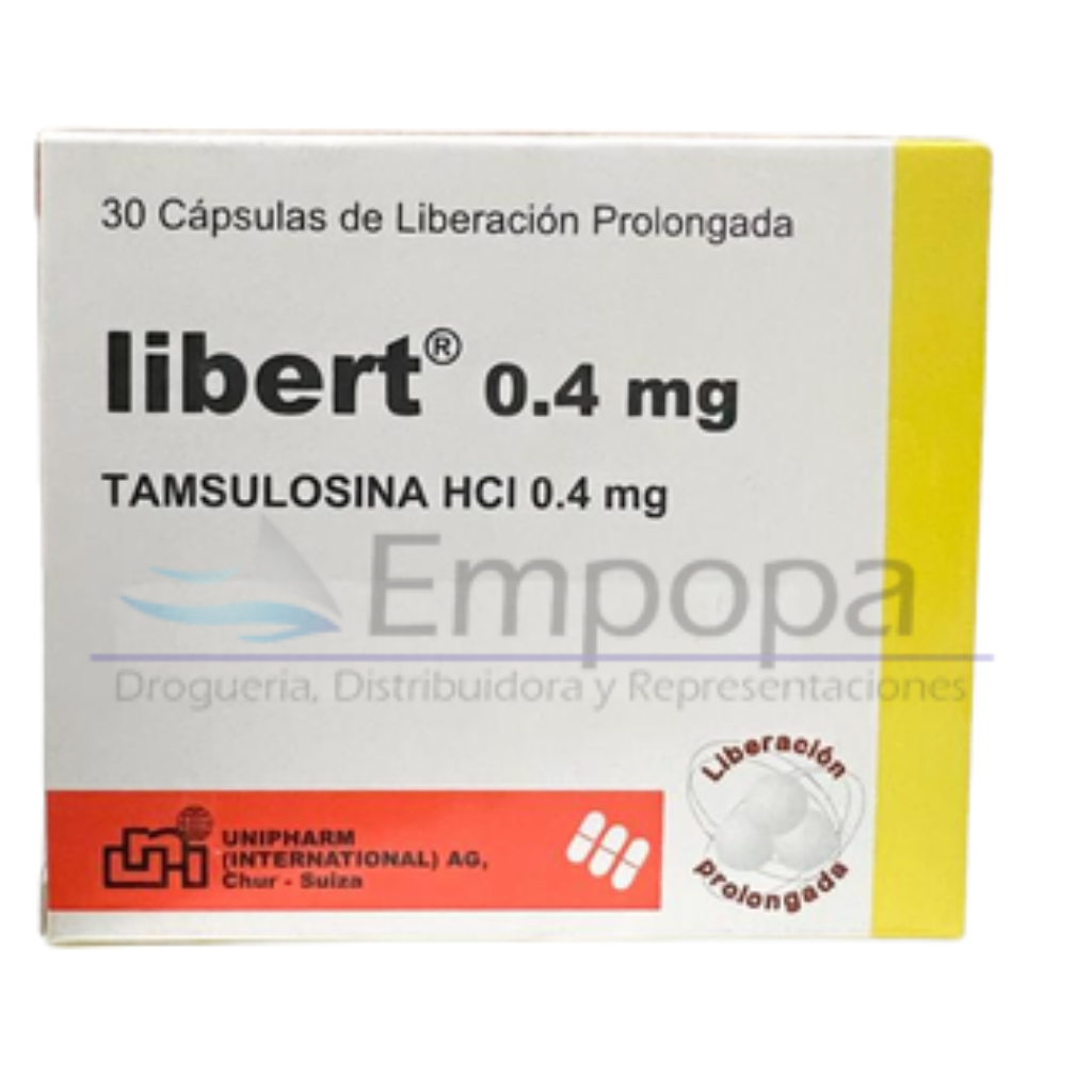[UNI-031] LIBERT 0.4 mg (Tamsulosina) - Caja x 30 cápsulas liberación prolongada