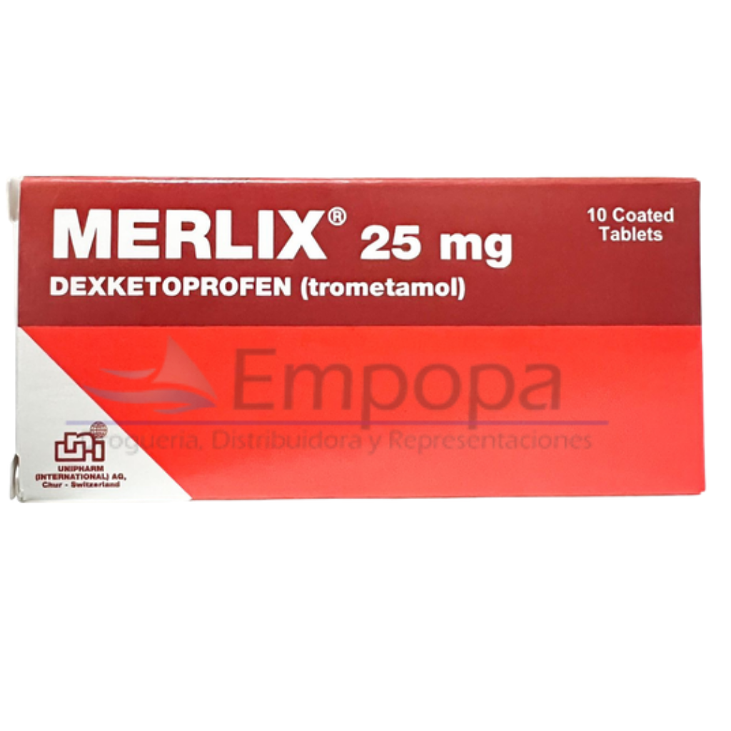 [UNI-034] MERLIX 25 mg (Dexketoprofeno) - Caja x 10 tabletas