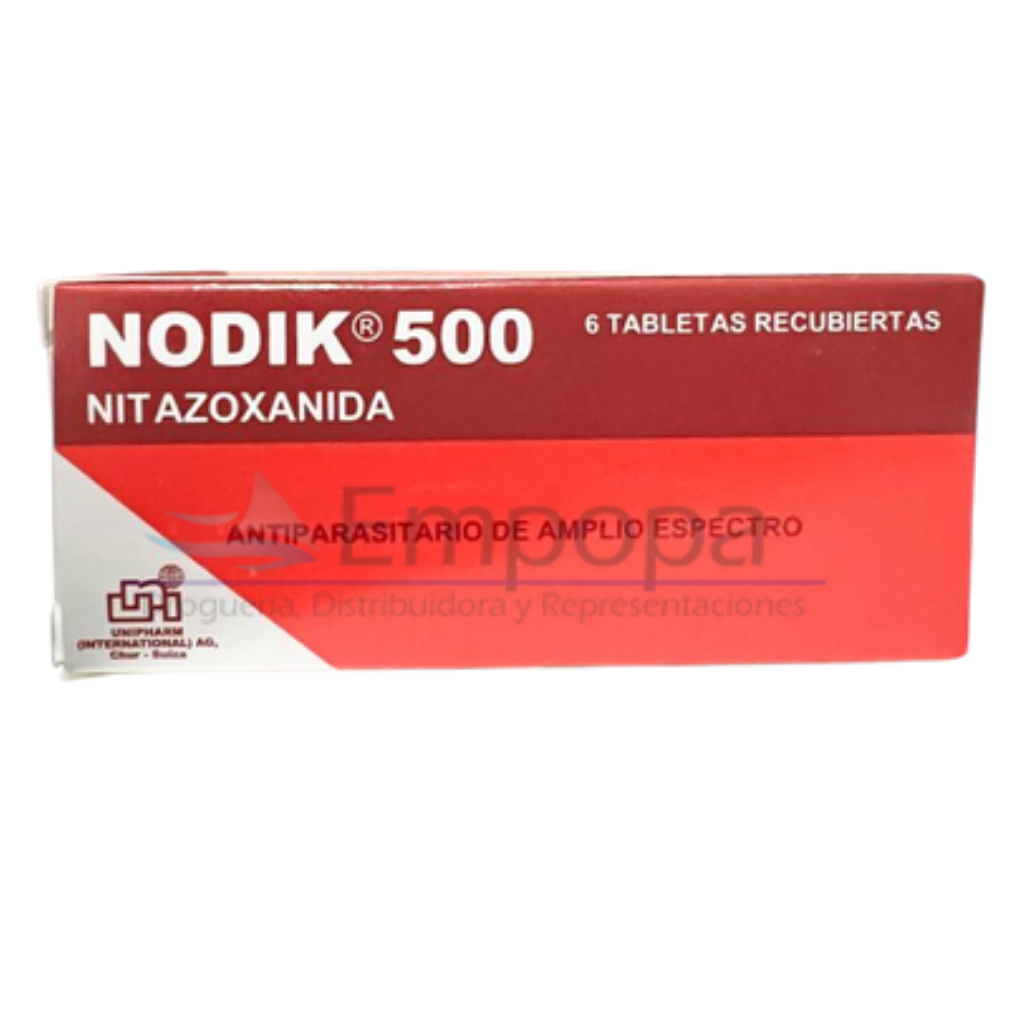 [UNI-041] NODIK 500 mg (Nitazoxanida) - Caja x 6 tabletas