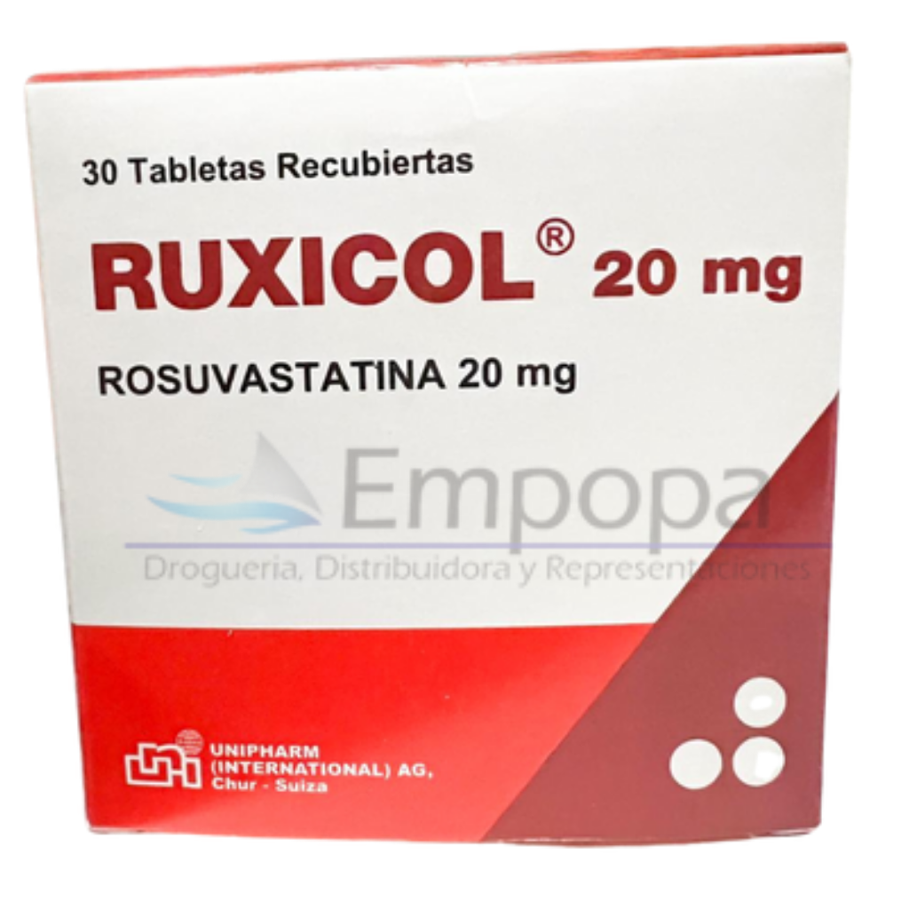[UNI-043] RUXICOL 20 mg (Rosuvastatina) - Caja x 30 tabletas
