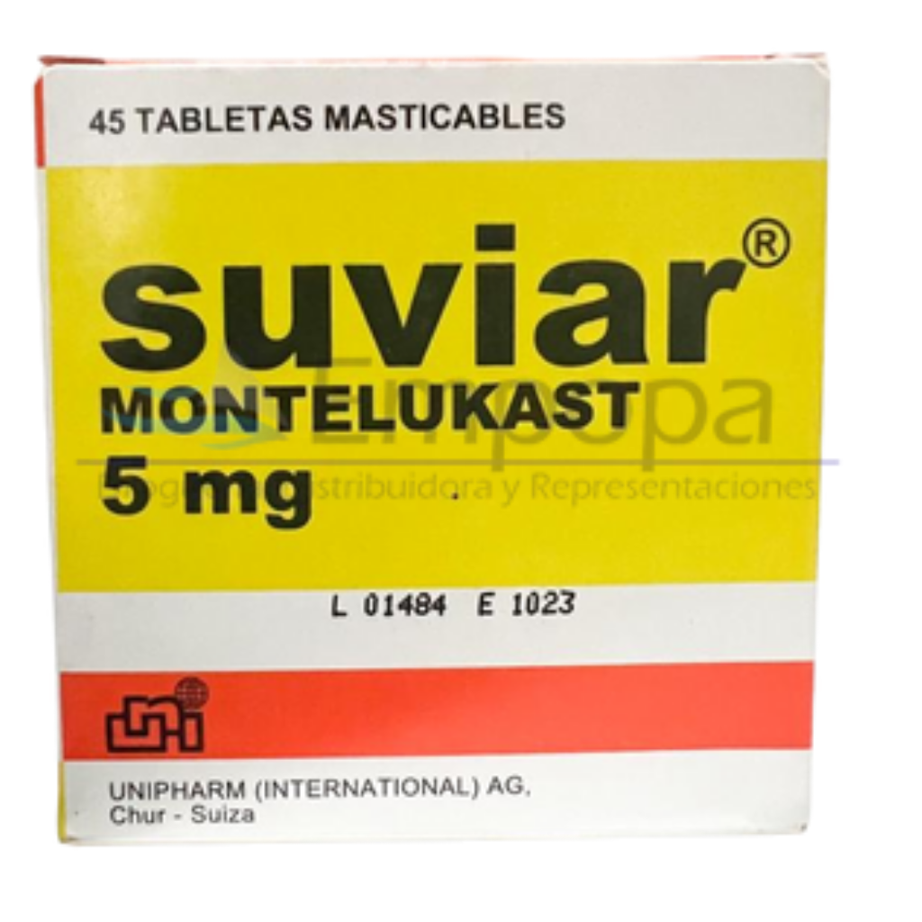 [UNI-045] SUVIAR 5 mg (Montelukast) - Caja x 45 tabletas masticables