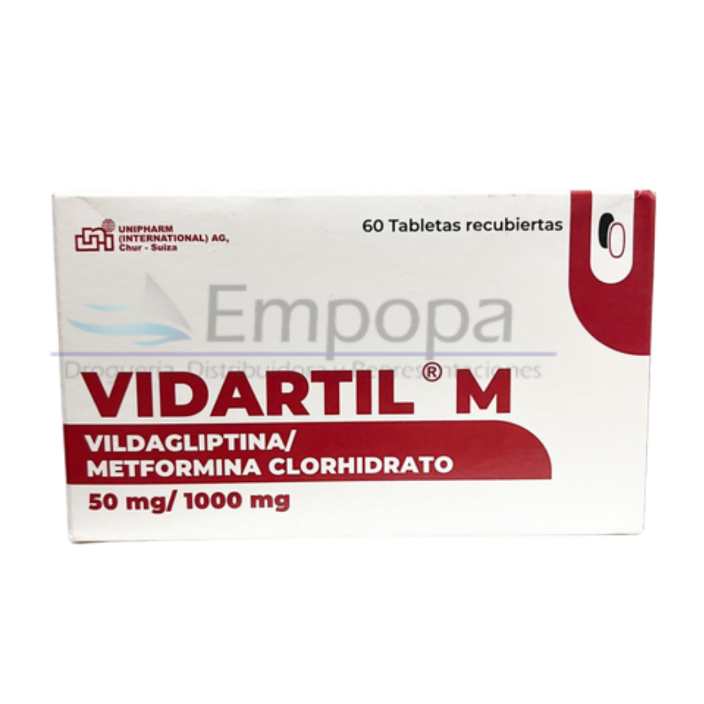 [UNI-047] VIDARTIL M 50/1000 mg (Vildagliptina/Metformina) - Caja x 60 tabletas